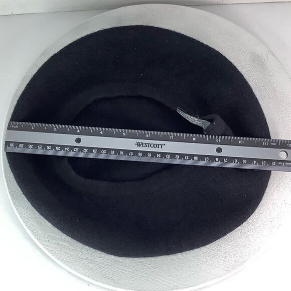 V. Fraas Black Wool Beret Accessory Women Hats Fits Most Rn 66349 Academia - Picture 7 of 8